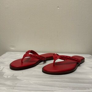 Tory Burch Bearberry Chain Thong Sandals